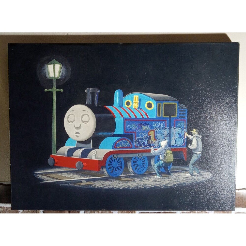 Banksy Thomas The Tank Engine 27×20 Canvas